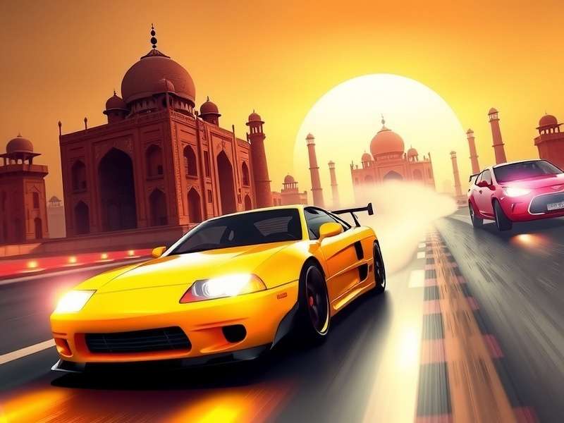 Taj Drift Drifting Action - Player Drifting Through Jaipur Track